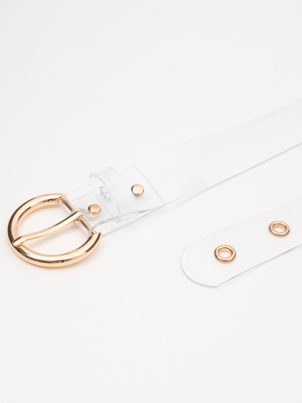 Vinyl belt brown detail view