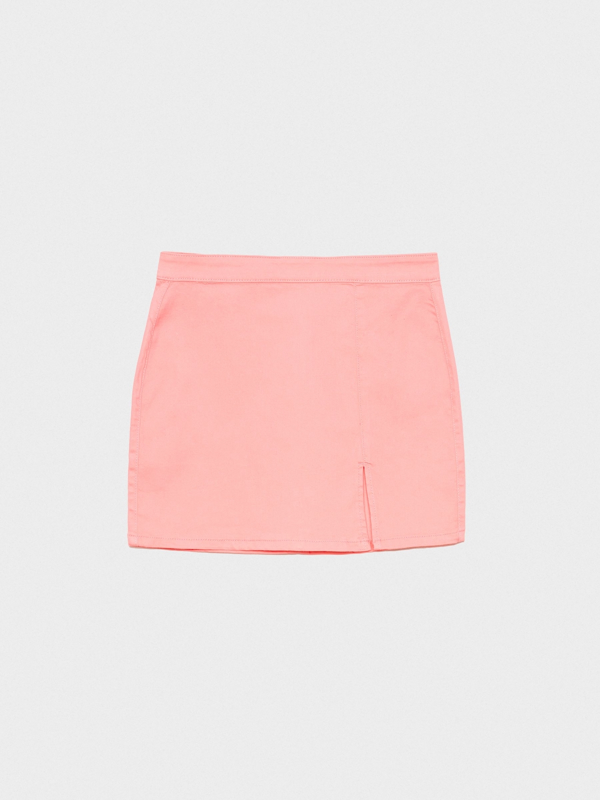 %Pto% Falda mini slim con abertura rosa claro