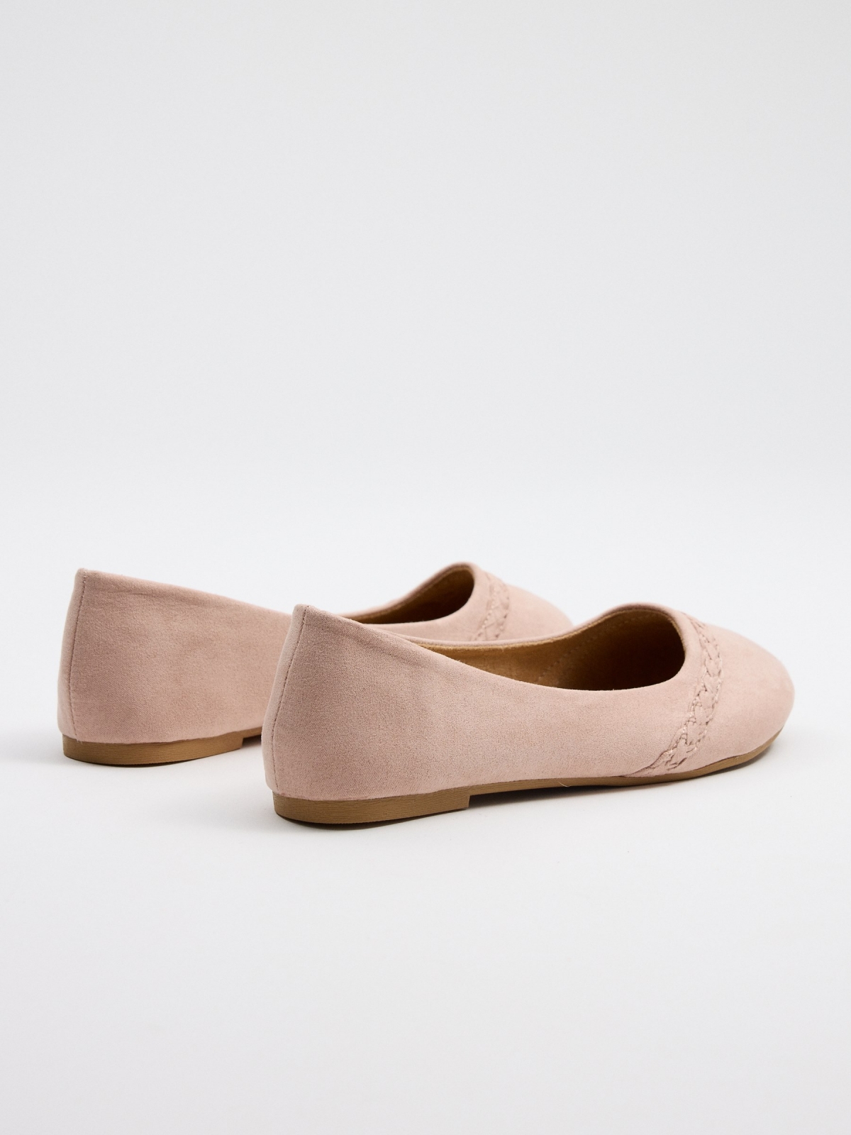 Jute strap ballerina pink 45º back view