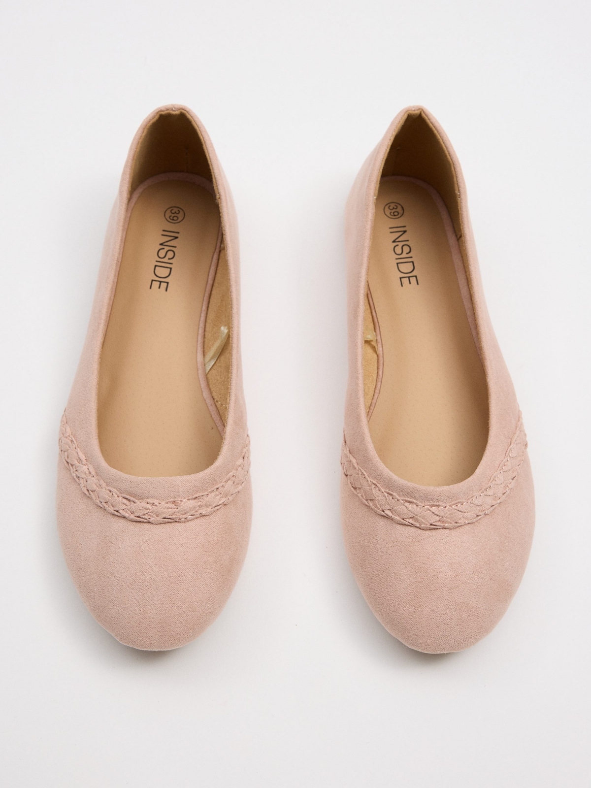 Jute strap ballerina pink zenithal view