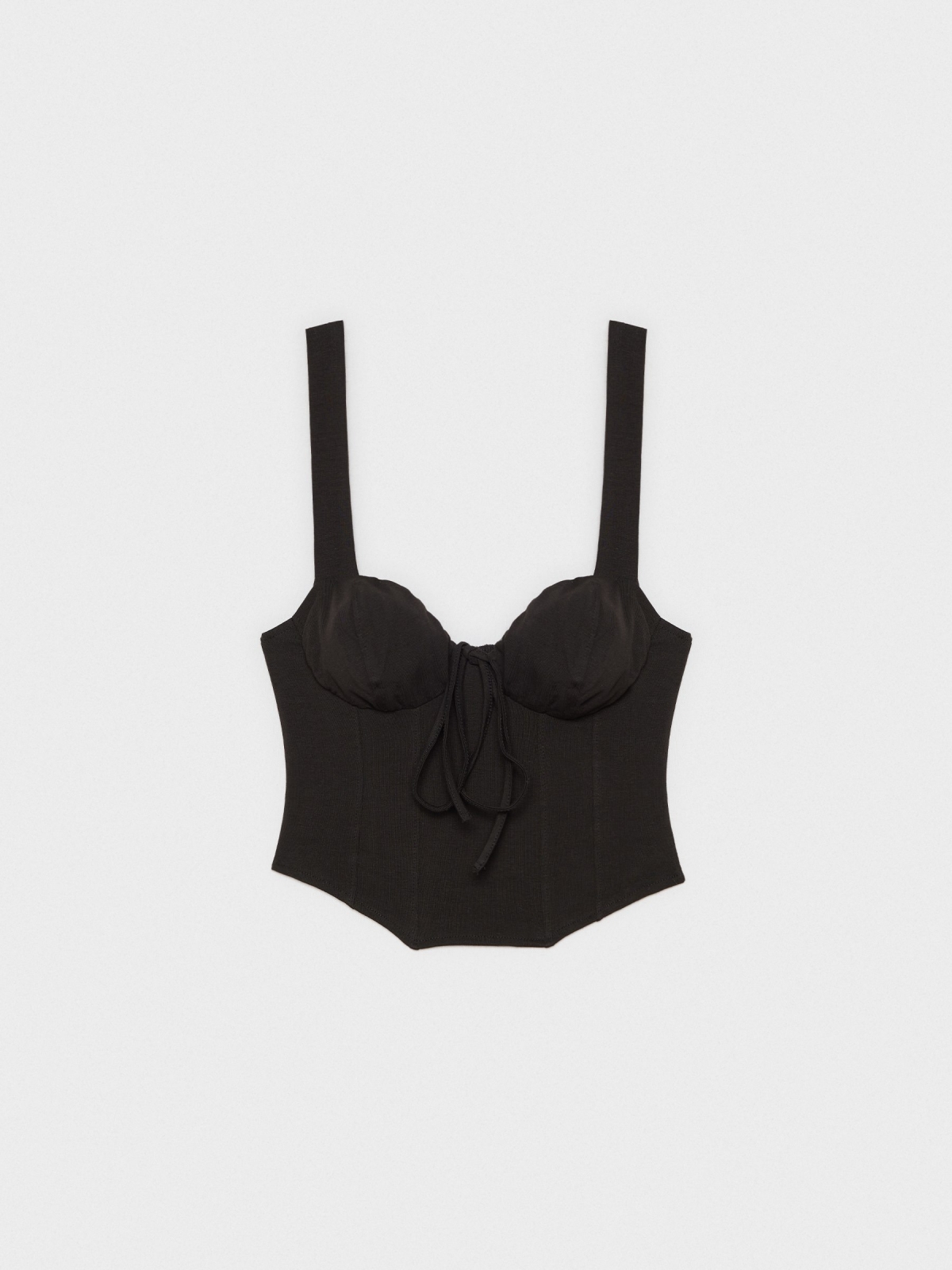 %Pto% Crop top corset wide straps black