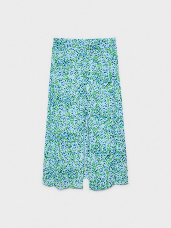  Knot printed midi skirt light blue