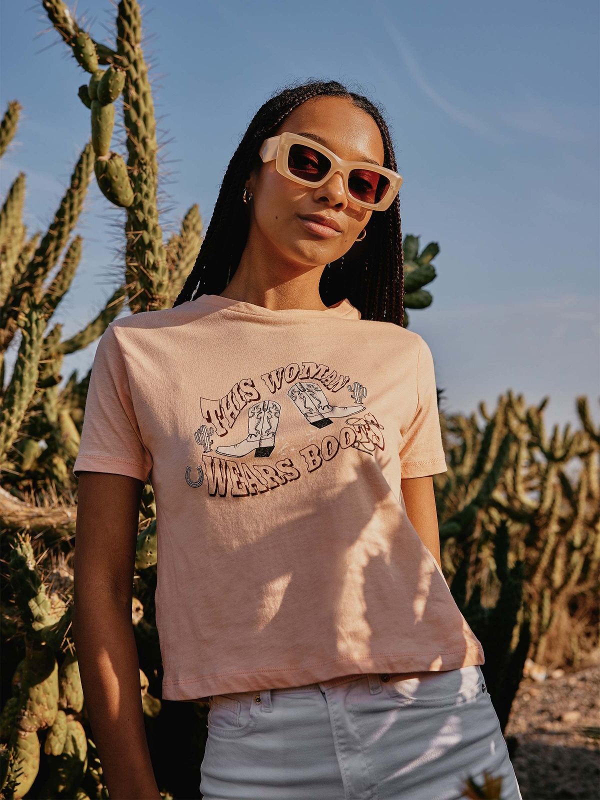 %New% T-shirt Wears Boots pêssego