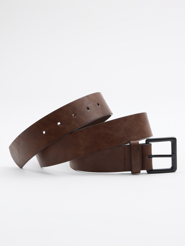 Brown leatherette belt brown