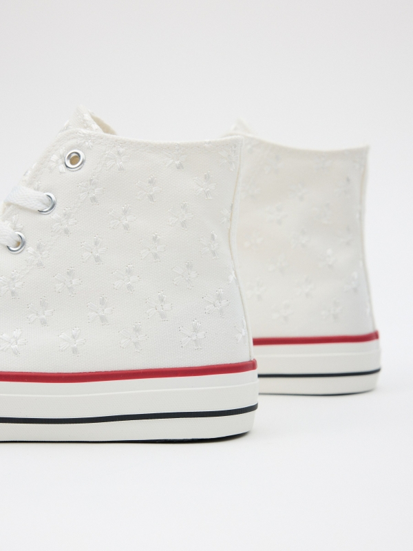 Deportiva bota casual loneta blanco vista cenital