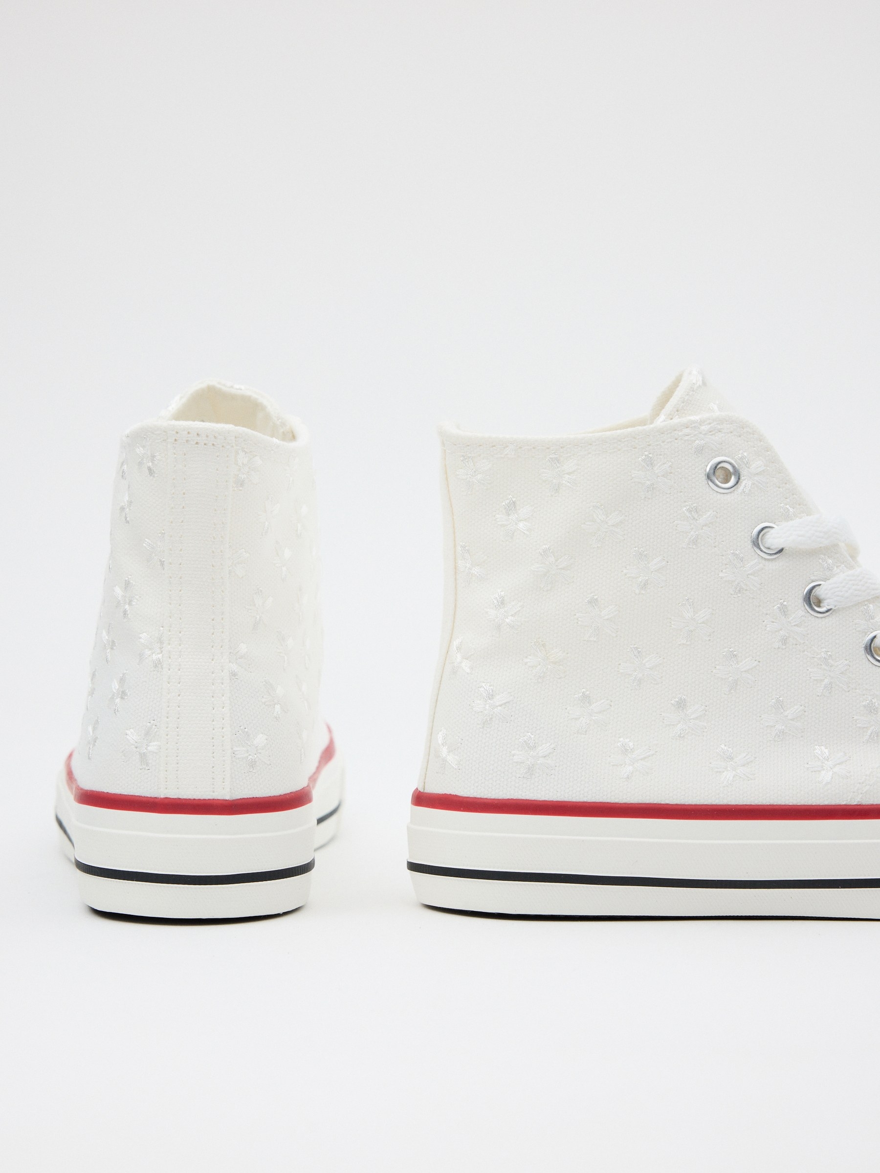 Deportiva bota casual loneta blanco