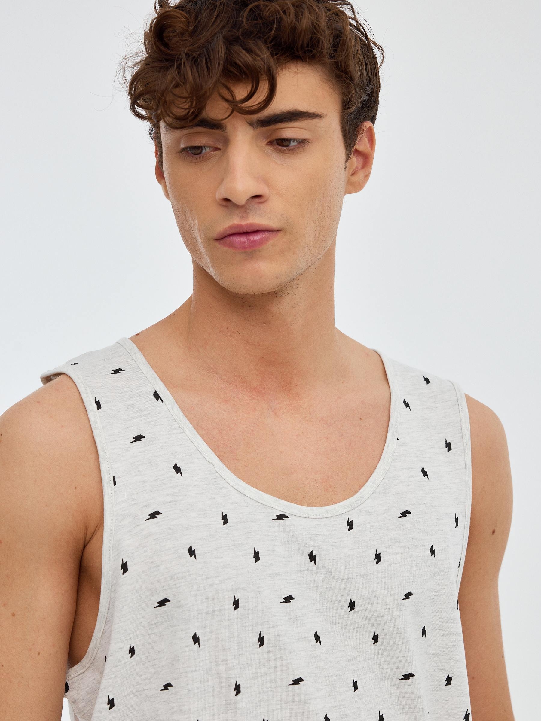 Camiseta mini rayos gris vigoré claro vista media frontal