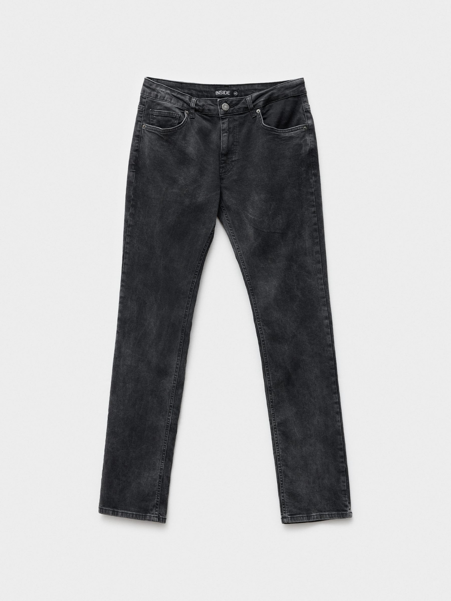 Jeans normais pretas preto vista geral frontal