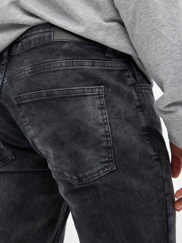 Jeans normais pretas preto vista detalhe