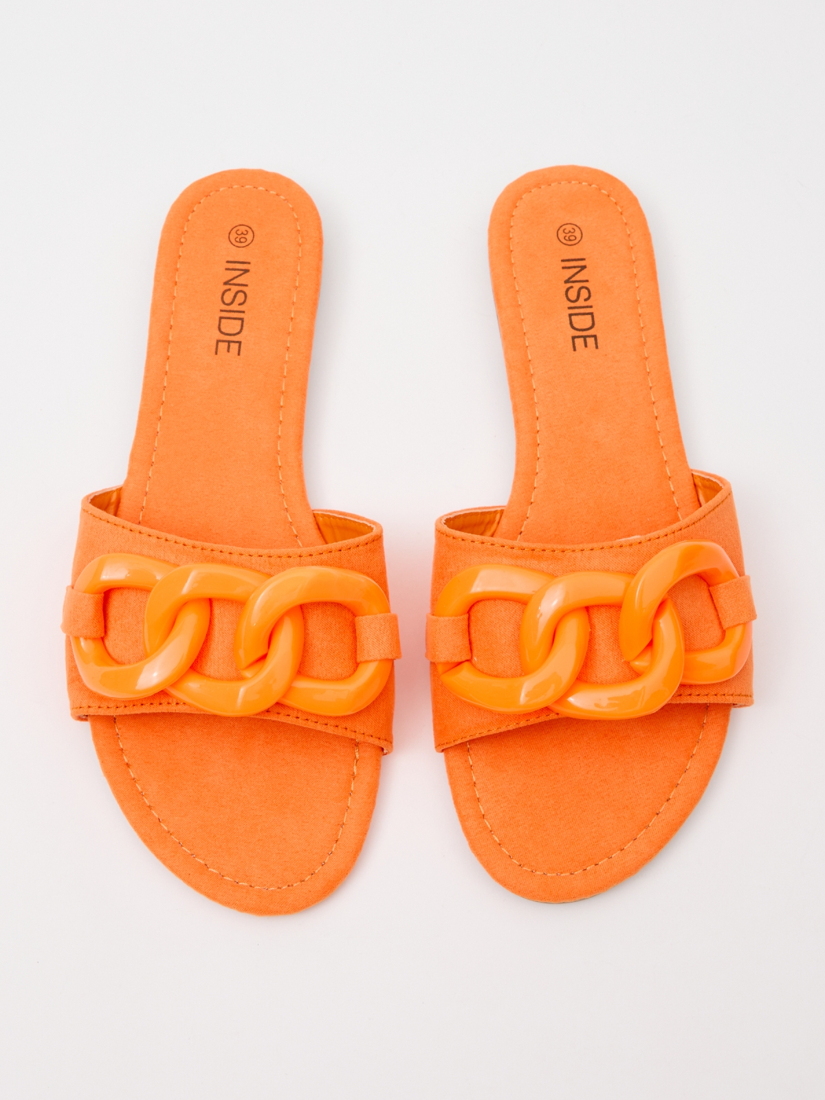 Esclava con cadena melocotón vista lateral