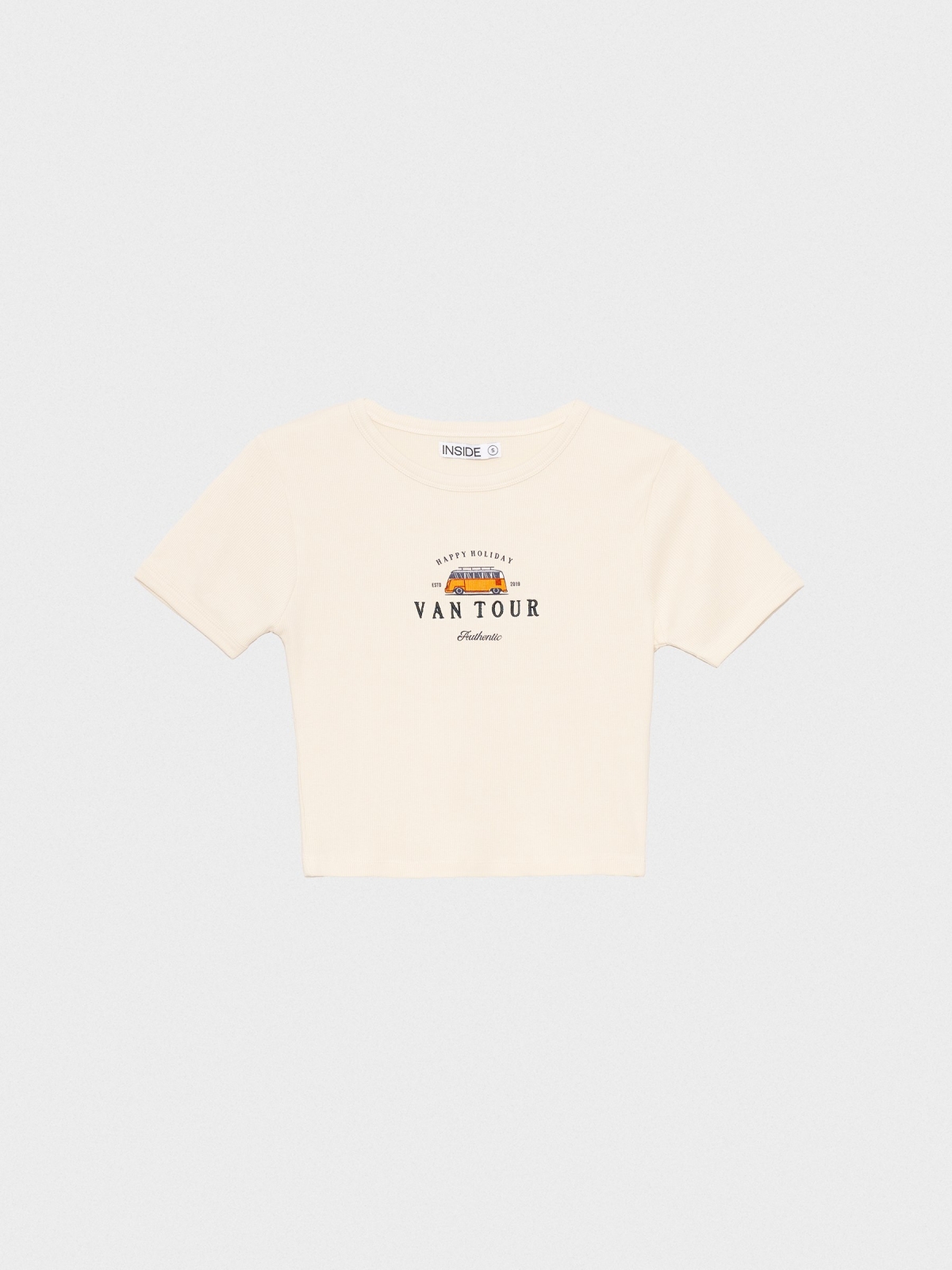 %Pto% Crop top VAN TOUR areia