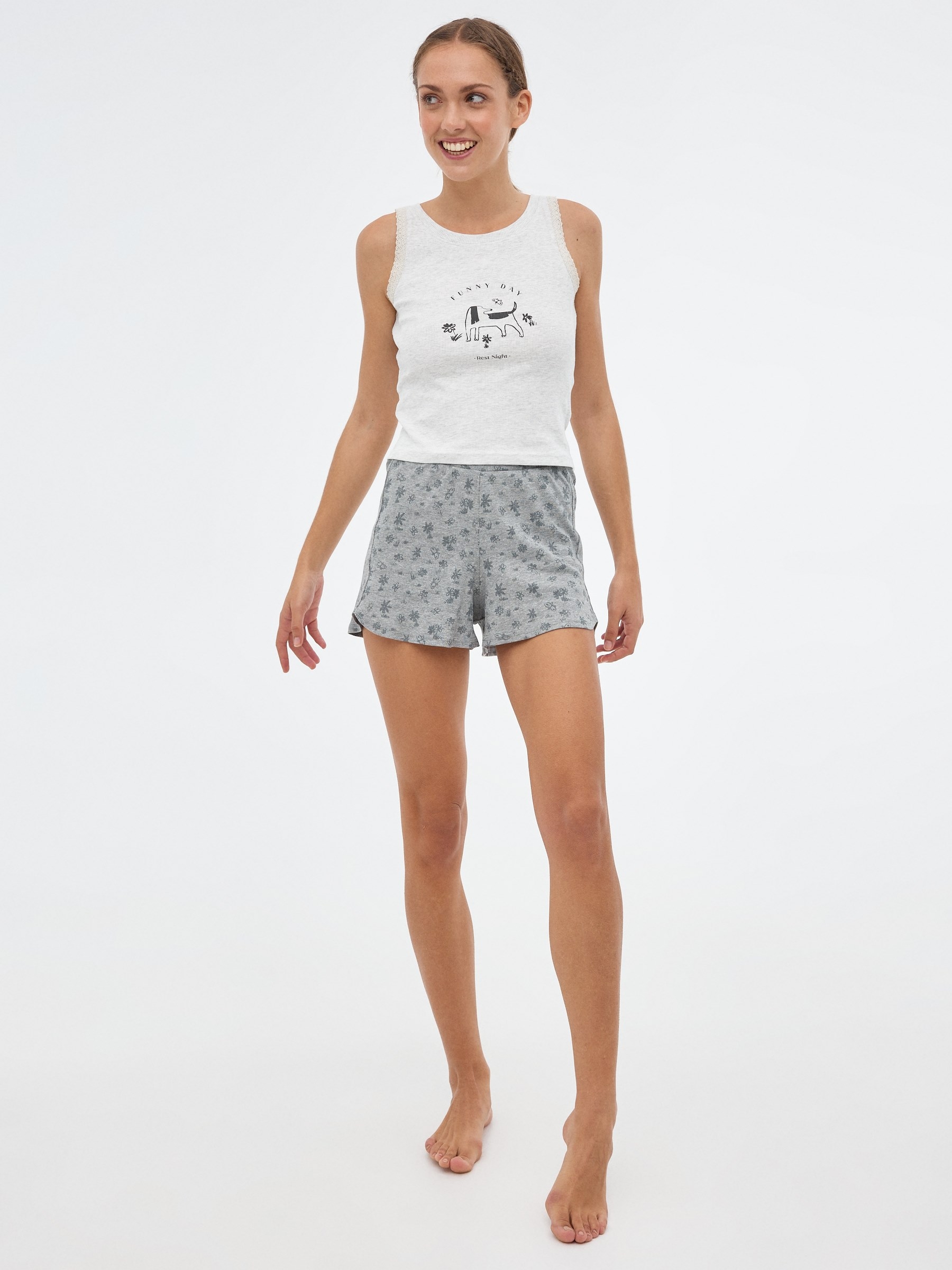 Pijama Funny Day gris claro vista media frontal