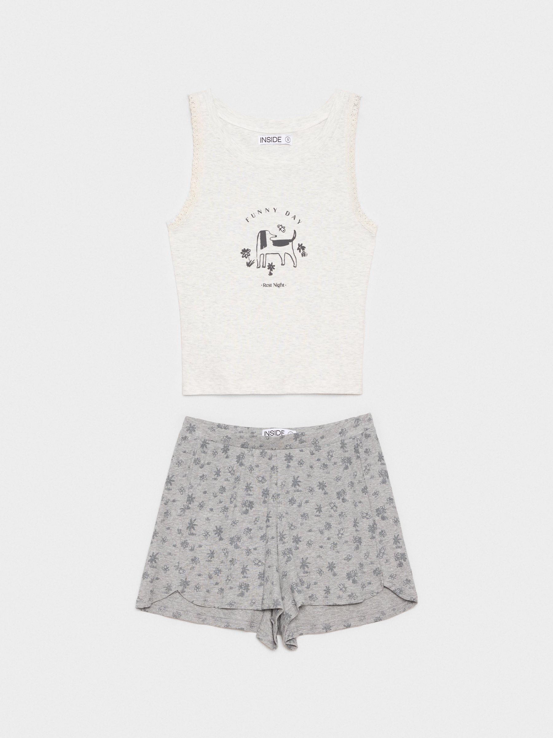 Pijama Funny Day gris claro vista media frontal
