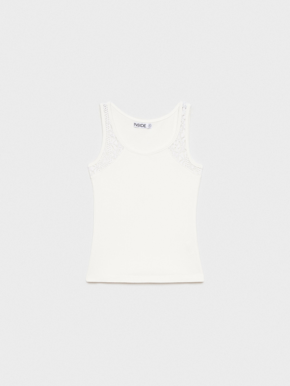 %Pto% Camiseta tirantes encaje blanco