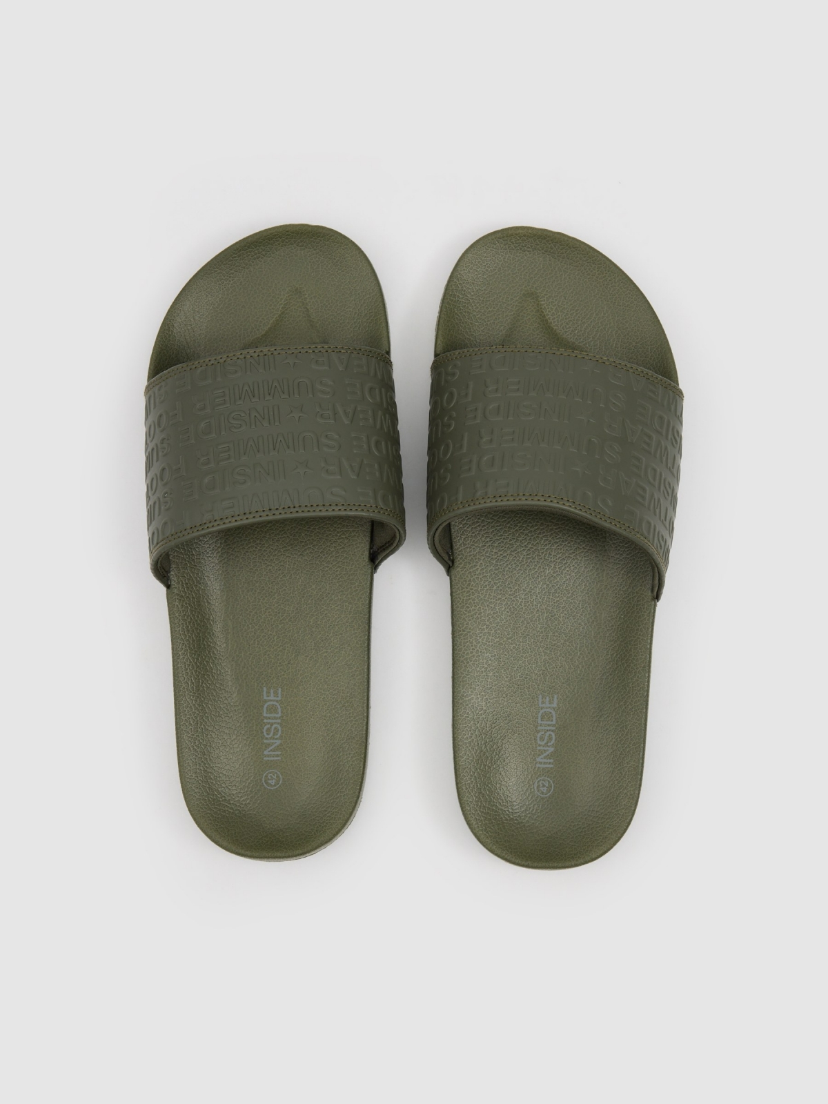 chinelo para piscina verde vista detalhe