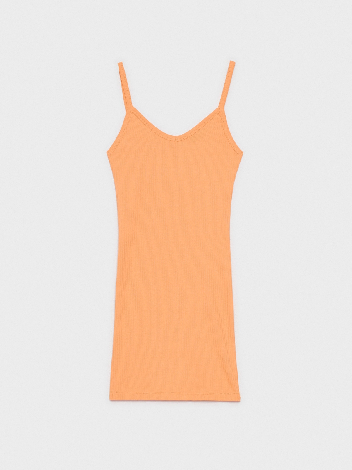 %Pto% Vestido de tirantes canalé naranja
