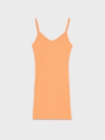 %Pto% Vestido de tirantes canalé naranja