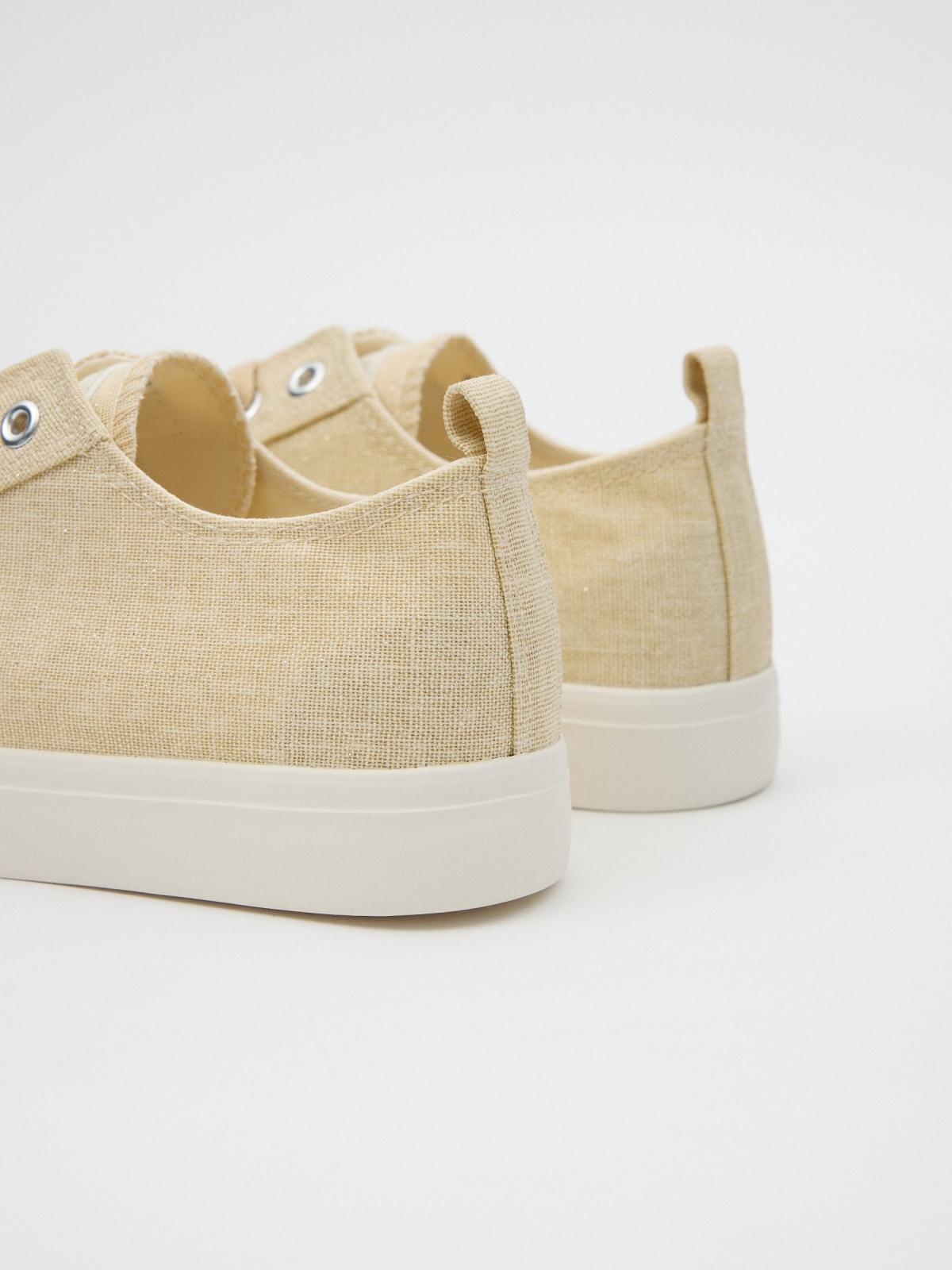 Basic casual canvas sneaker sand detail view