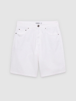 %Pto% Bermuda baggy sarja branco vista frontal