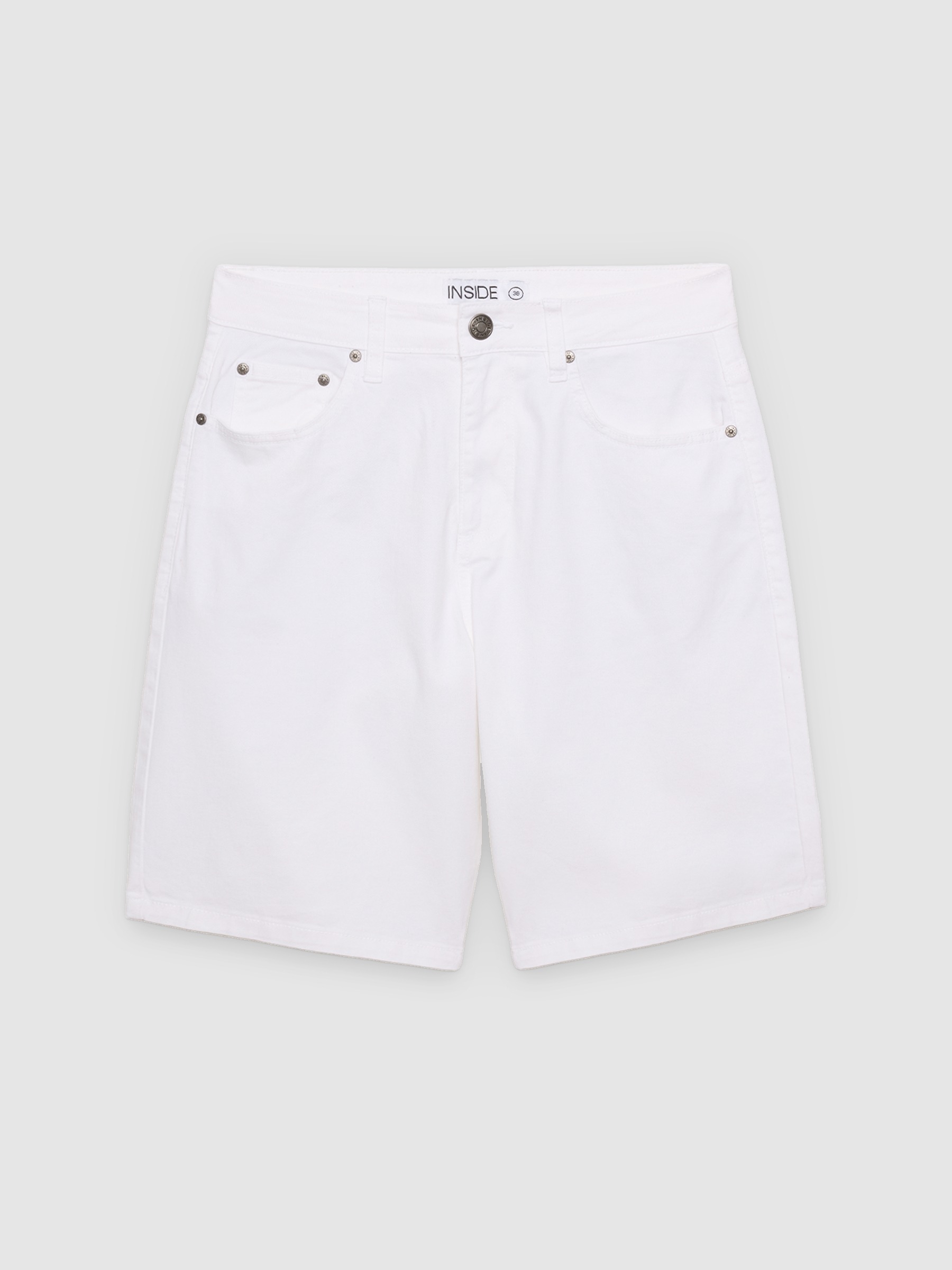  Bermuda baggy sarja branco vista frontal