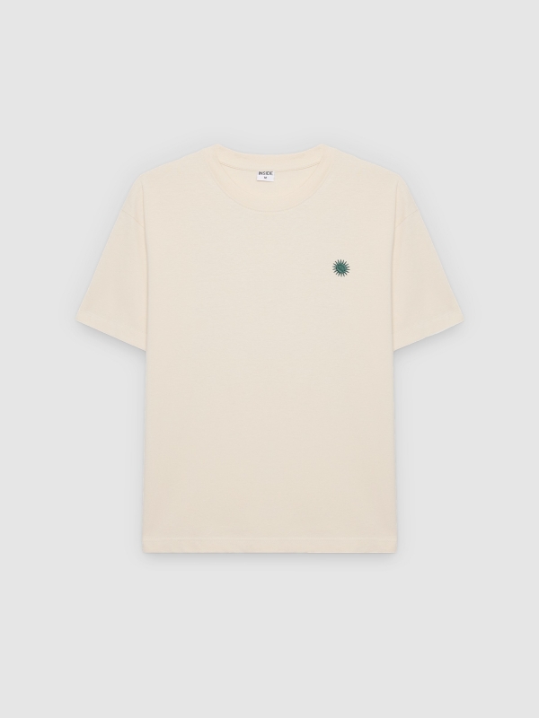  Camiseta mini bordada crua vista frontal