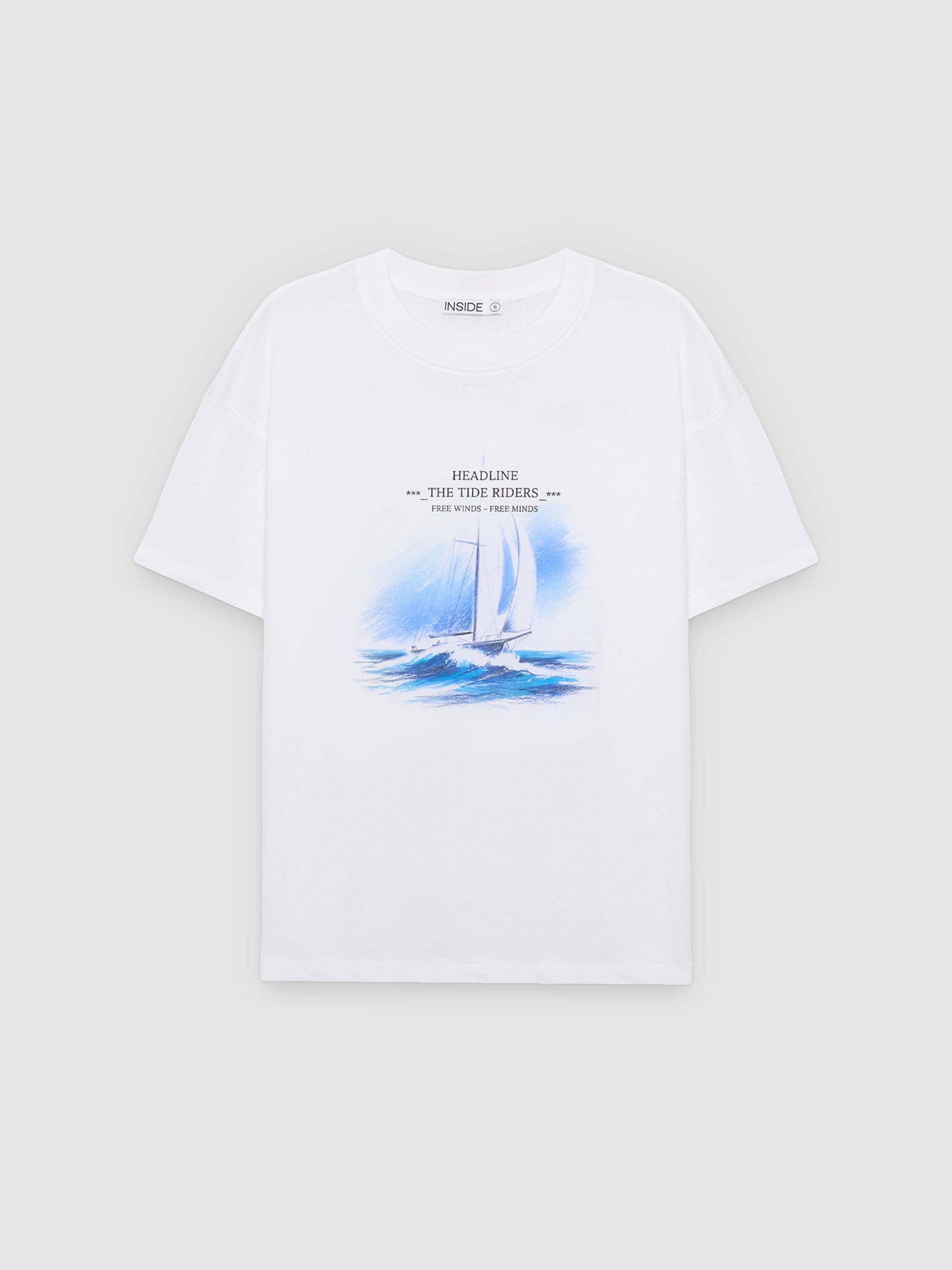 %Pto% Camiseta estampado velero blanco vista frontal