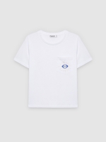 %Pto% Ethnic eye T-shirt with beads white front view