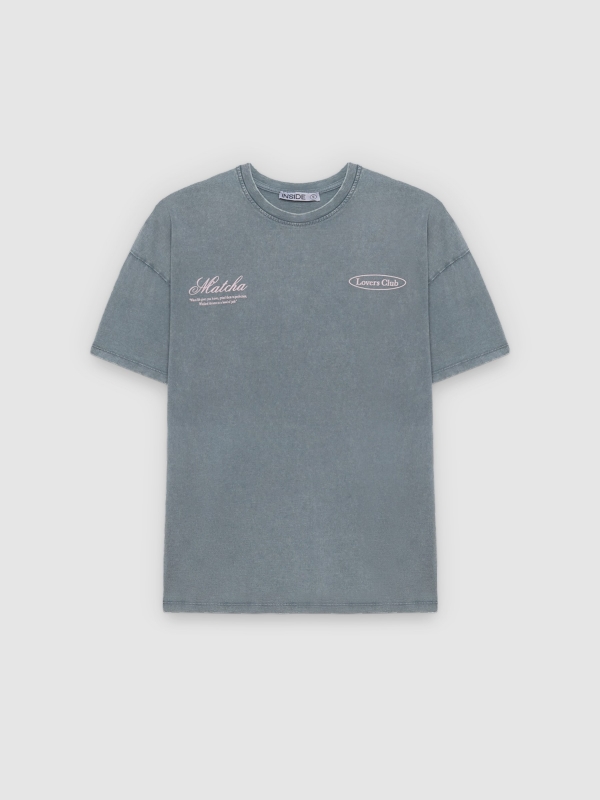  Camiseta oversize lavada gris azulado vista frontal