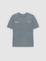 %Pto% Washed oversized T-shirt bluish gray front view