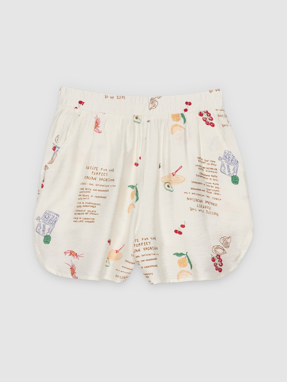 %Pto% flowy printed Bermuda shorts white front view