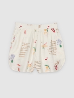 %Pto% flowy printed Bermuda shorts white front view