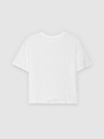 %Pto% Swiss embroidered openwork T-shirt white front view