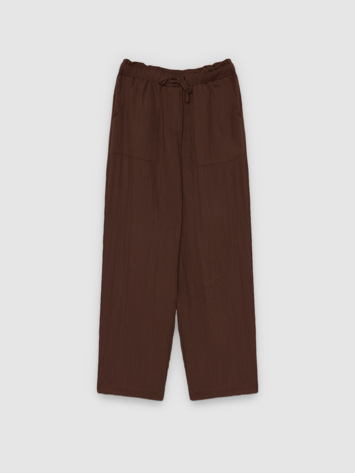 %Pto% Pantalón jogger lazos chocolate vista frontal