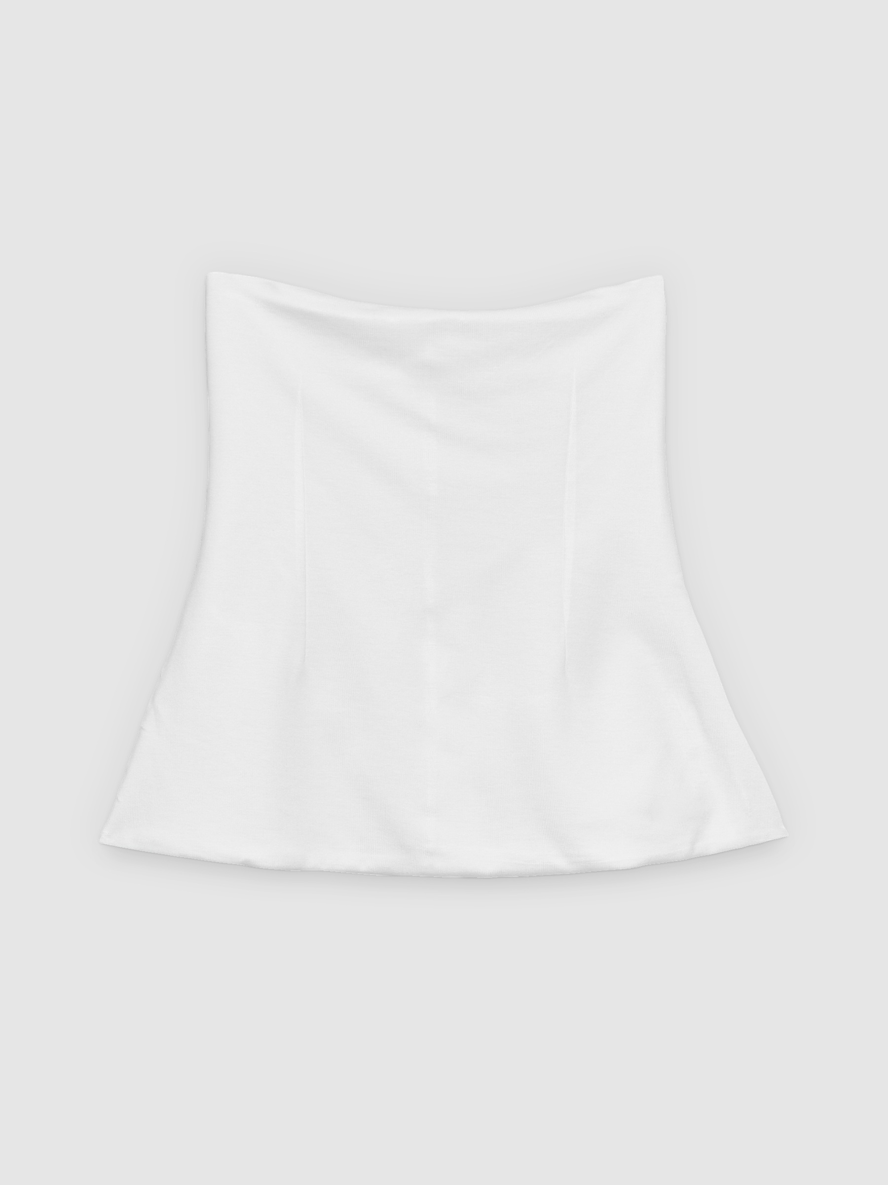 Top bandeau peplum branco vista meia frontal