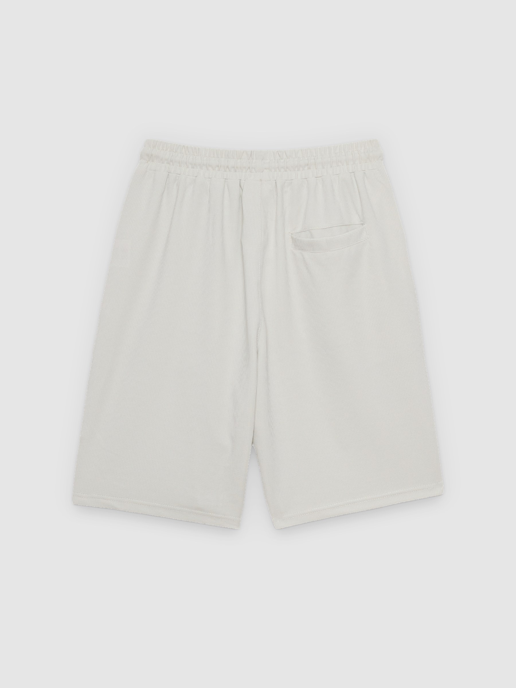Bermuda jogger de moletom com cordões cinza claro vista meia frontal