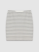%Pto% Striped fitted skirt off white front view