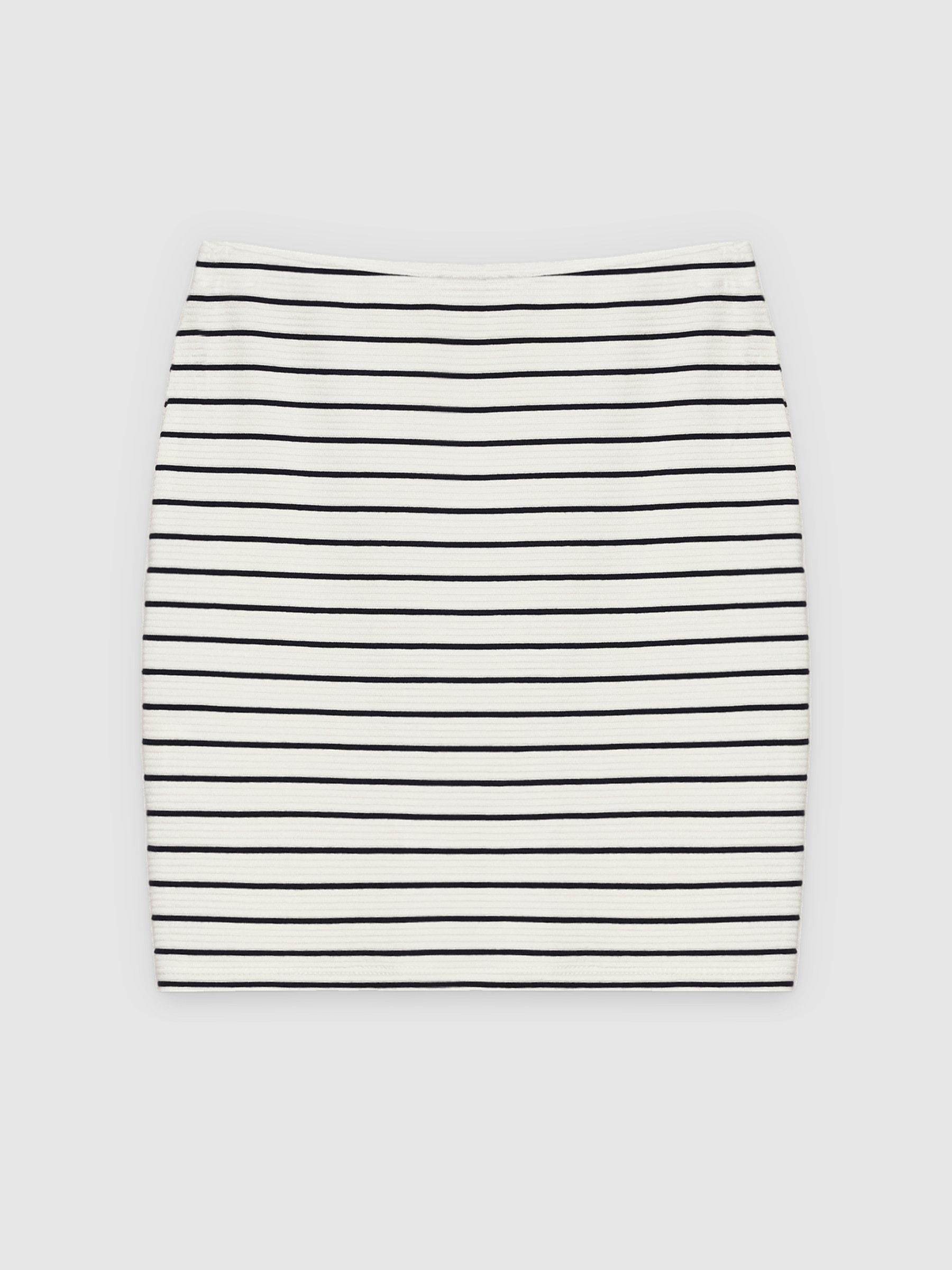 Striped fitted skirt off white middle front view