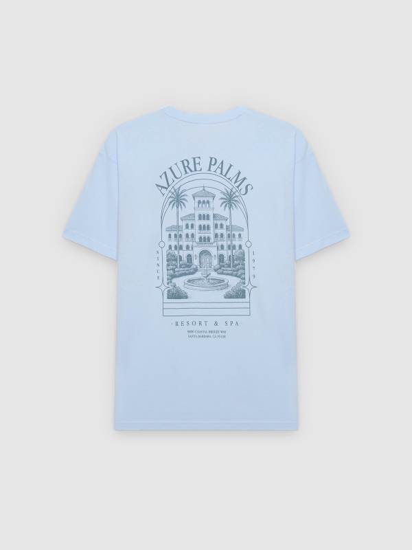 Camiseta Azure azul céu vista traseira