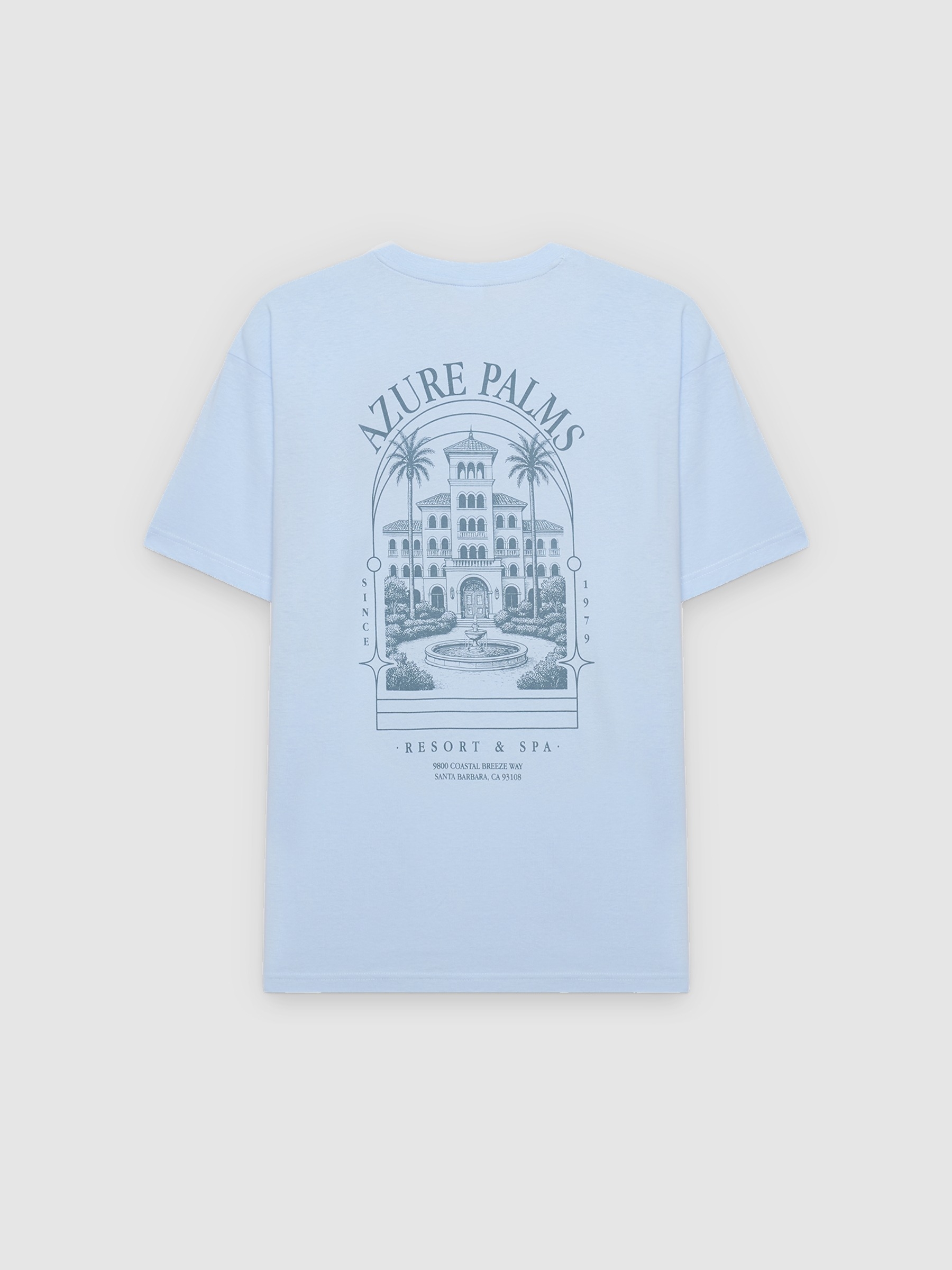  Camiseta Azure azul céu vista frontal