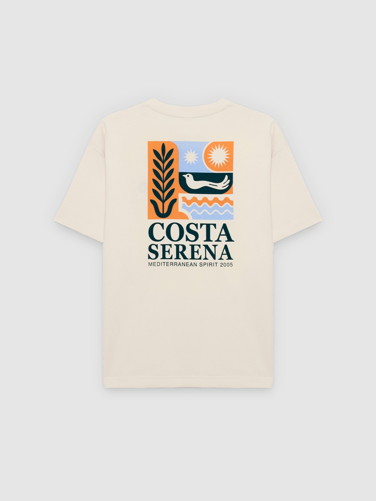 Camiseta mini bordada crua vista traseira