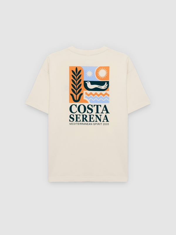 Camiseta mini bordada crua vista traseira