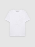%Pto% Embroidered flower T-shirt white front view