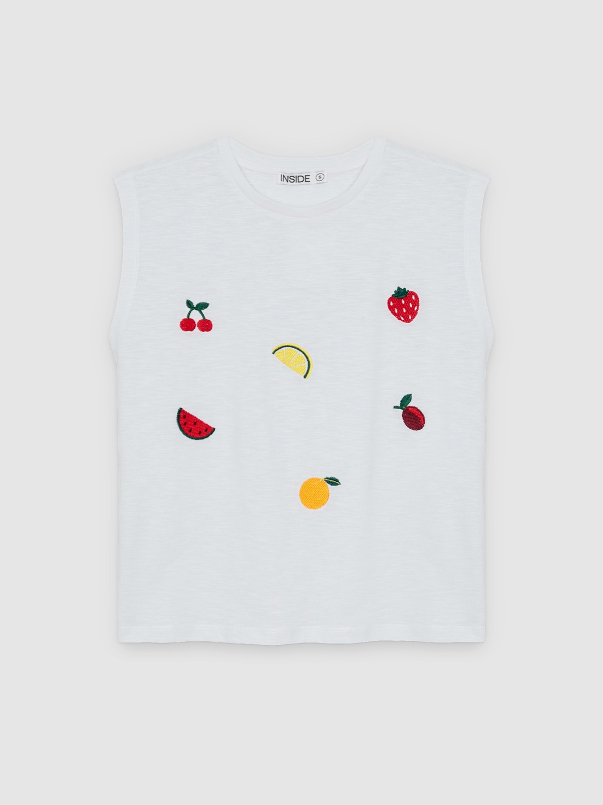 %Pto% printed slub T-shirt white front view