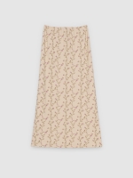 %Pto% Flared floral midi skirt raw front view