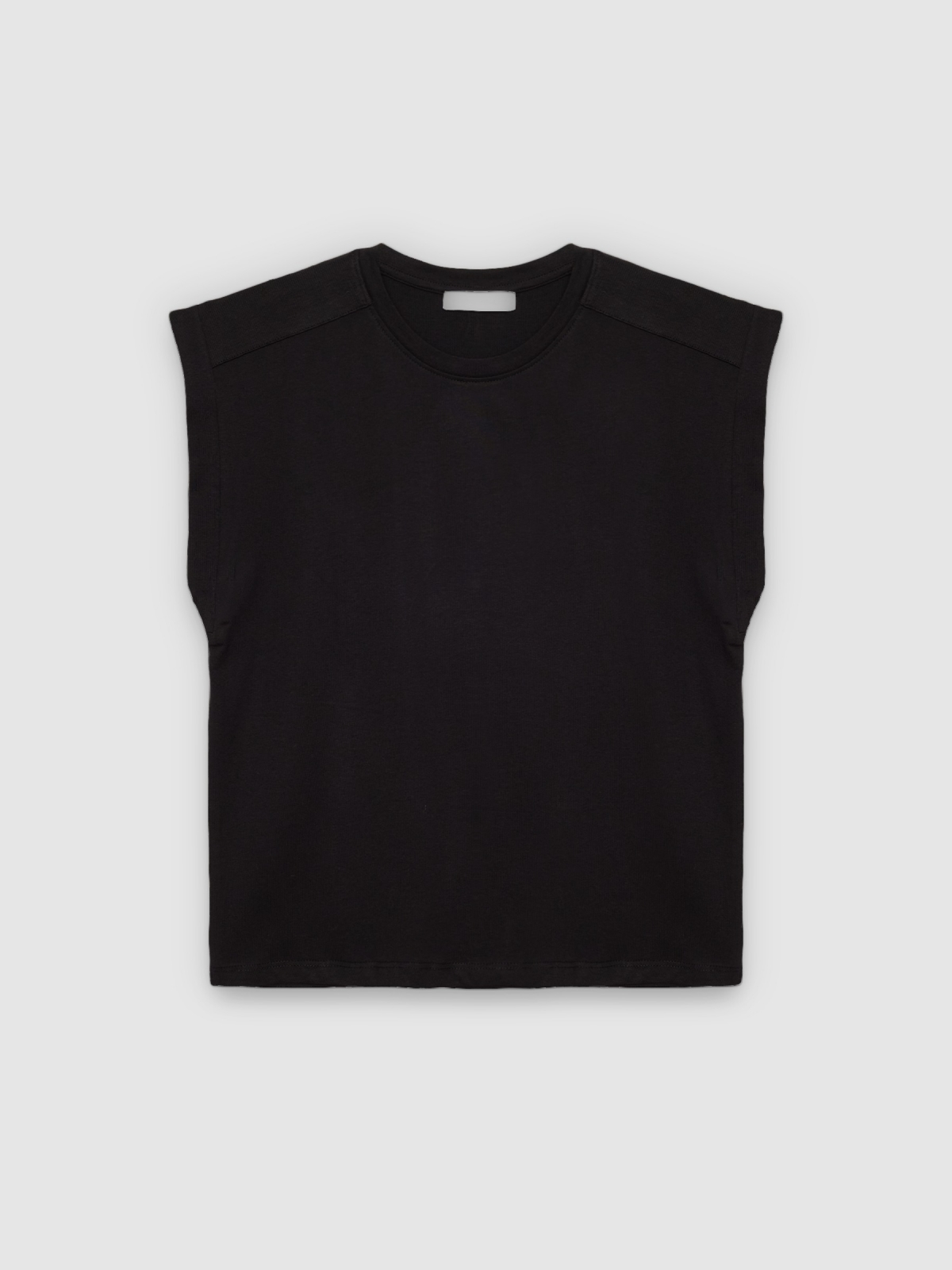 %Pto% Cotton tank top black front view