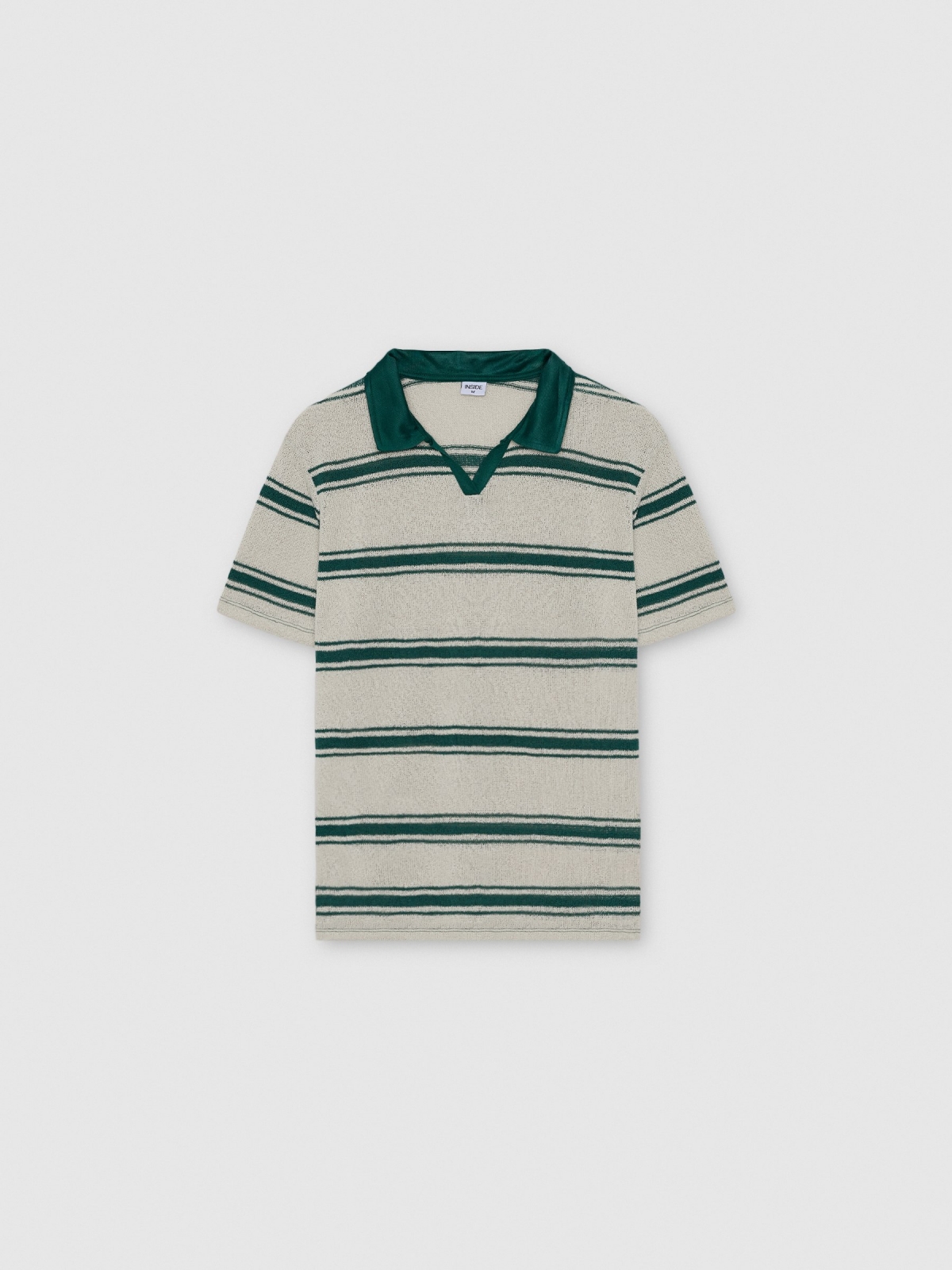 %Pto% Polo rayas botones verde claro vista frontal