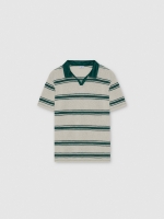 %Pto% Polo rayas botones verde claro vista frontal