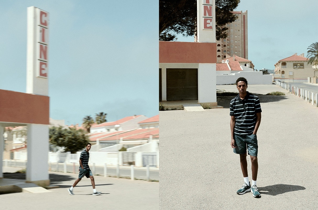 Regular denim bermuda five pockets blue middle front view