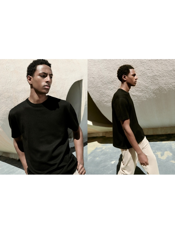  Camiseta punto lisa negro