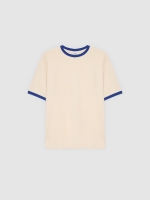 %Pto% Camiseta Básica Cuello Redondo crudo vista frontal